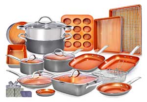 Home Hero Copper Cookware Sets 23pc Nonstick Cookware
