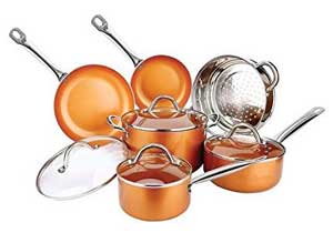 Luxury Induction Copper Cookware Set Non-Stick -15 pieces