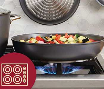 Anolon Accolade Hard-Anodized Cookware Set with Glass Lids