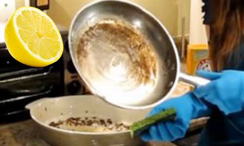 Cleaning granite cookware with lemon: